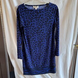Petite M - Michael Kors - Blue and Black Animal Print Dress